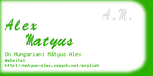alex matyus business card